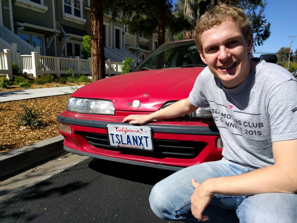 Michael Berlin waits for the Tesla Model 3. Photo by Michael Berlin 