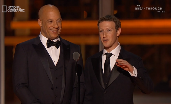 Vin Diesel, Mark Zuckerberg at Breakthrough Prize 2016