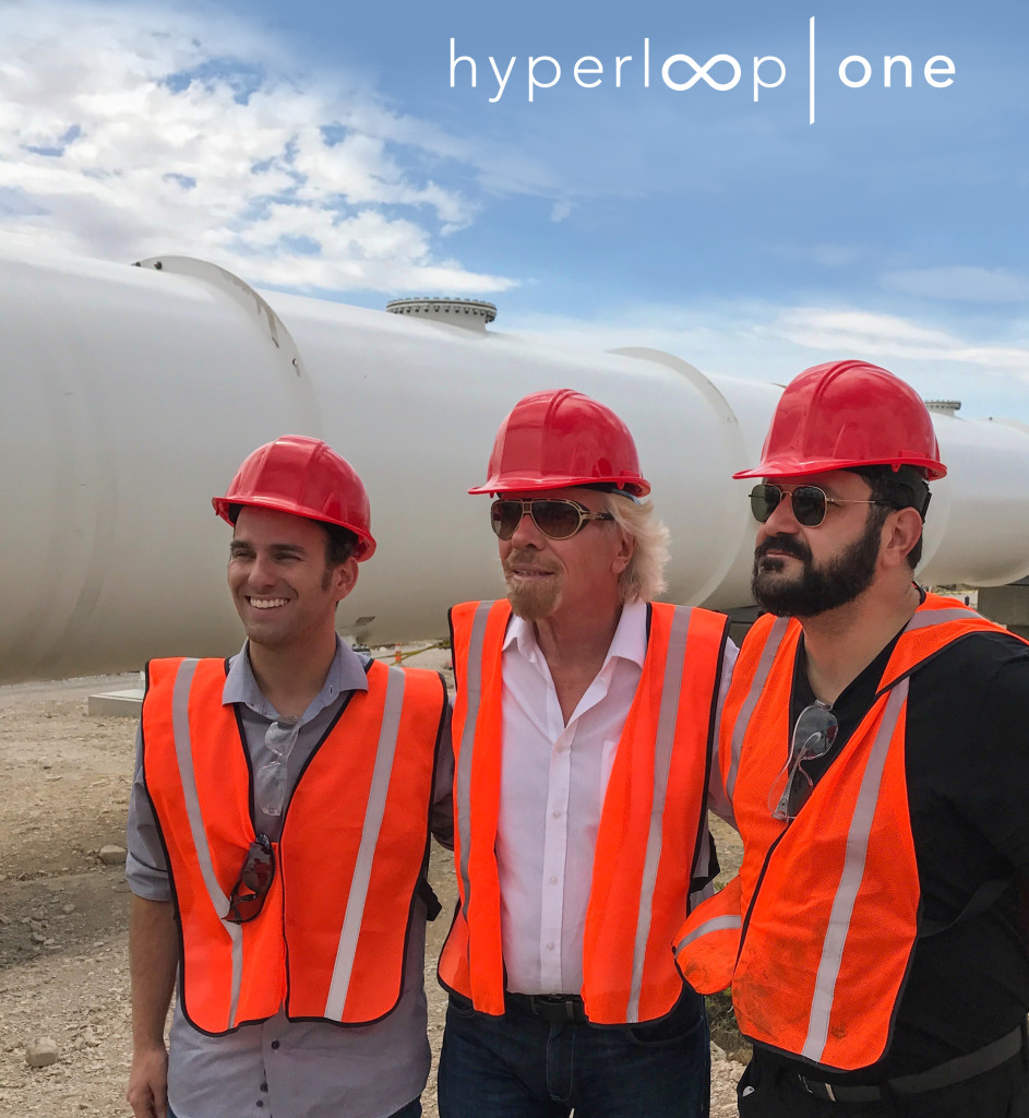 Virgin Hyperloop One team: Branson, Pishevar, Giegel