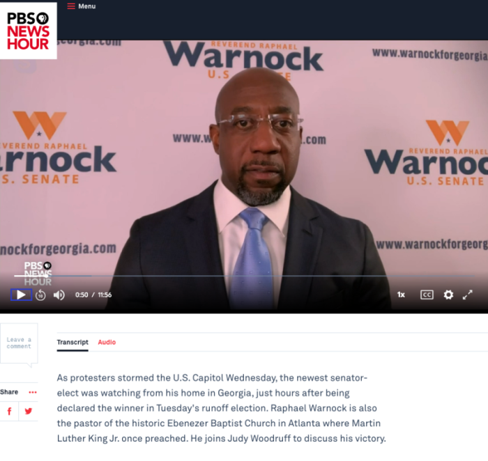 Raphael Warnock PBS newshour